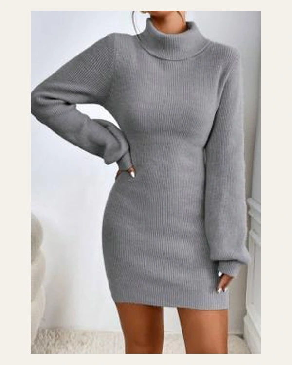 SWT-027 ribbed knit dress