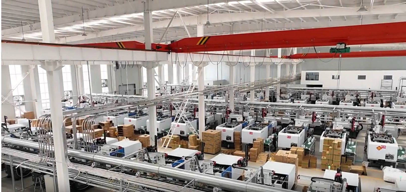 Large supplier production floor with multiple operating lines