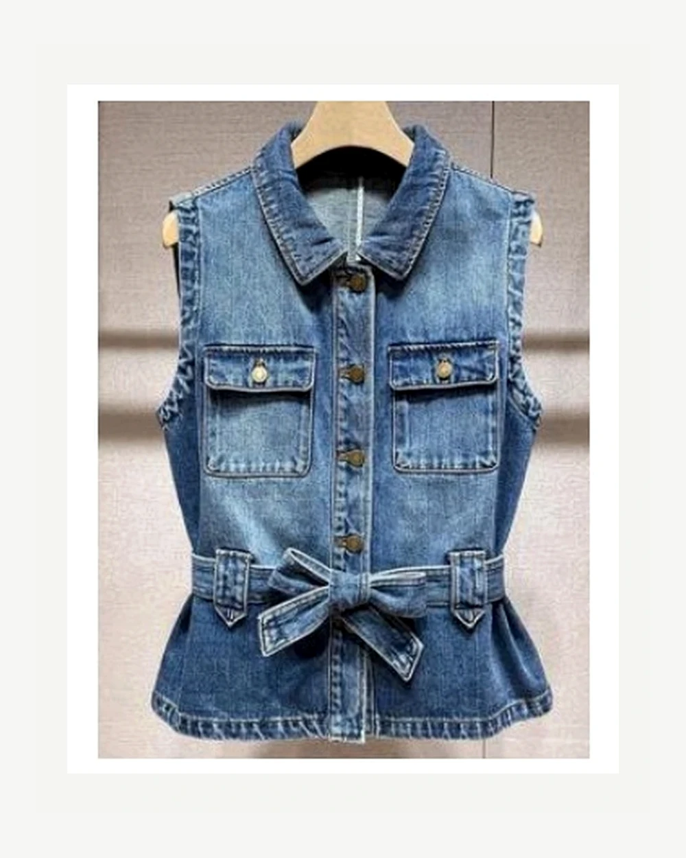 GS-001 belted denim vest