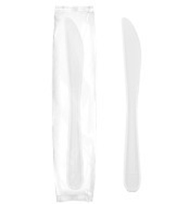 6IN1K25-W Medium Weight Wrapped Plastic Cutlery Kit 6in1 White