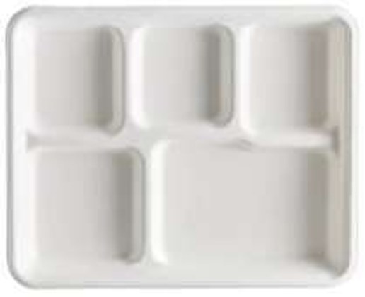 CDT-6C Compostable Bagasse 6-Compartment Tray PFAS Free