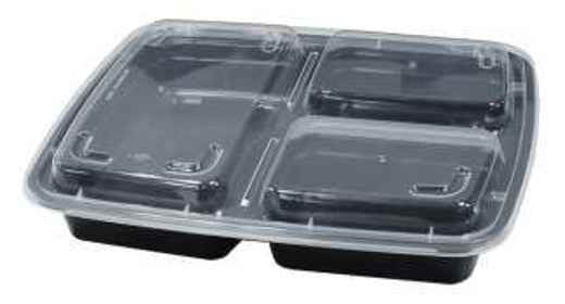 HS-282C 28 OZ Plastic Food Container With Lid (2 Compartment)
