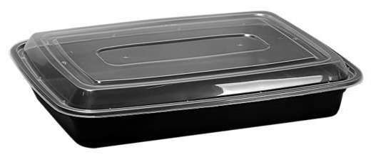 HS-339 39 OZ Plastic Food Container With Lid (3 Compartment)