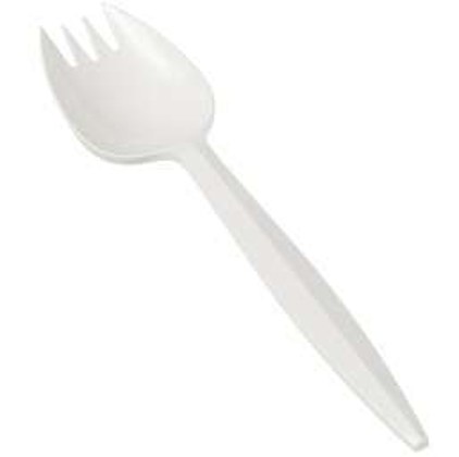 HWPSS-5IW Heavy Weight White Plastic Soup Spoon Individually Wrapped