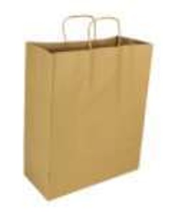 KPB05 #5 Kraft Paper Bag With Twist Handle 10"*7"*12" 100gms
