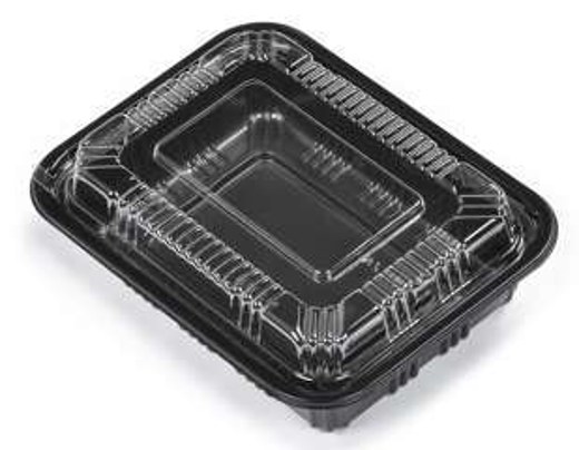 LS-HRC-16C 16oz PET Hinged Rectangular Container