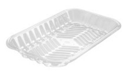 PMT-10P Clear PET Plastic Meat Tray 10 9/10''X 6''X 1 1/10''