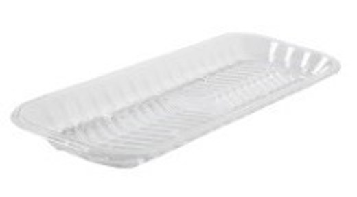 PMT-27S Clear PET Plastic Meat Tray 14 9/10''X 5 1/2''X 9/10''