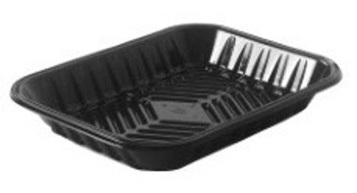 PMTB-10S Black PET Plastic Meat Tray 10 3/4" X 6" X 11/16"5