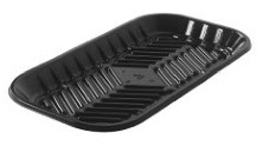 PMTB-14 Black PET Plastic Meat Tray 6" X6" X 9/10"