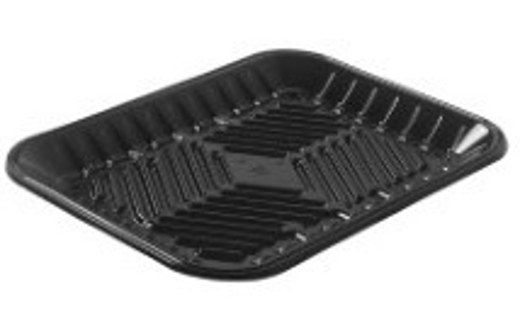 PMTB-16S Black PET Plastic Meat Tray 11 3/4" X 7 1/2" X 3/4"