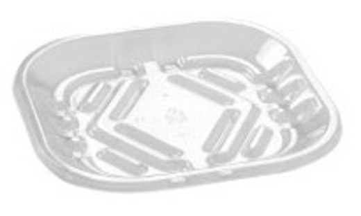 PMTB-1S Black PET Plastic Meat Tray 5 1/4" X 5 1/4" X 1/2"