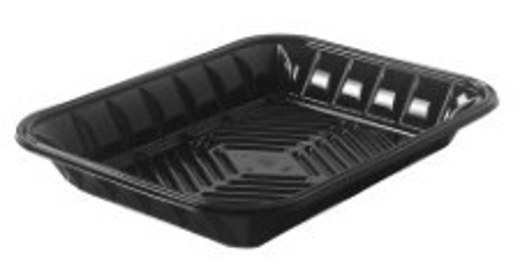 PMTB-25S Black PET Plastic Meat Tray 15" X 8 1/16" X 3/5"
