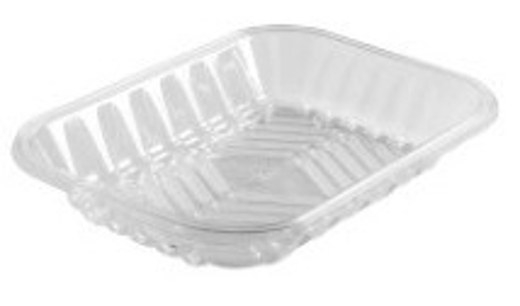 PMTB-2D Black PET Plastic Meat Tray 8 2/5''X5 9/10'' X1 1/5''