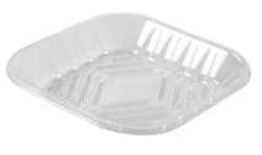 PMTB-2P Black PET Plastic Meat Tray 5 9/10''X 8 3/10'' X1 1/10''