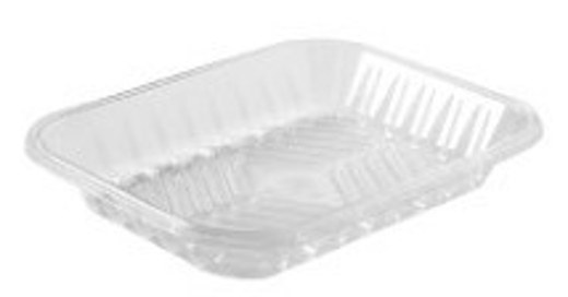 PMTB-3PP Black PET Plastic Meat Tray 8 3/5" X 6 3/10" X 1"