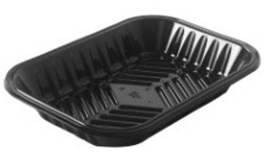 PMTB-8S Black PET Plastic Meat Tray 10 1/2" X 8" X 1 3/10''"