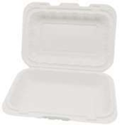 PPW-225 6" X 6" 1-Compartment White Mineral-Filled Plastic Hinged Container2