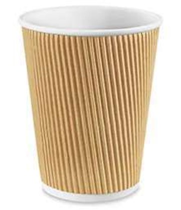 PRKC-16 16 OZ Double Wall Ripple Kraft Paper Hot Cup