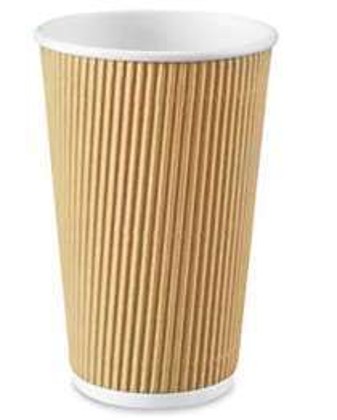 PRKC-20 20 OZ Double Wall Ripple Kraft Paper Hot Cup