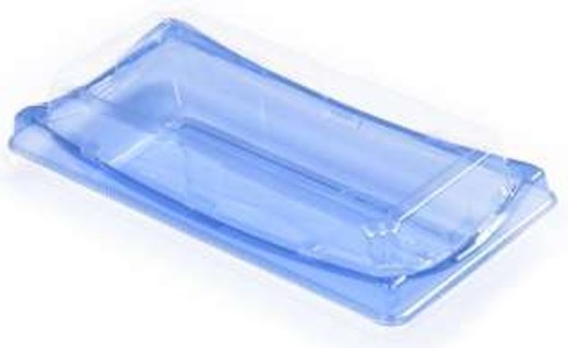 SZ-130 Blue PET Sushi Container With Lid 9.44"X4.56"1.96"