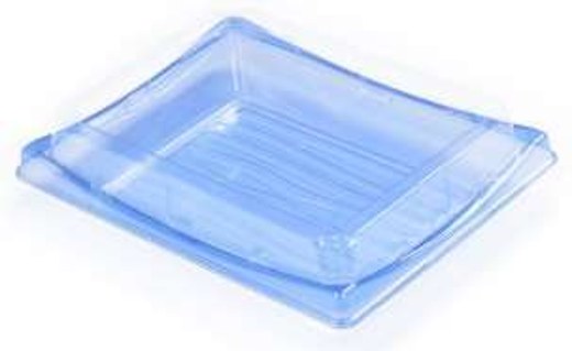 SZ-150 Blue PET Sushi Container With Lid 9.44"X7.28"1.97"