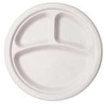 YP010 Compostable Dinner Plate 10" Round Plate Bagasse PFAS Free